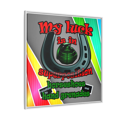 my luck - framed canvas art (rainbow split)