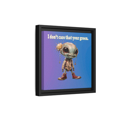 I don't care that your green - framed canvas art (light blue-purple wave)
