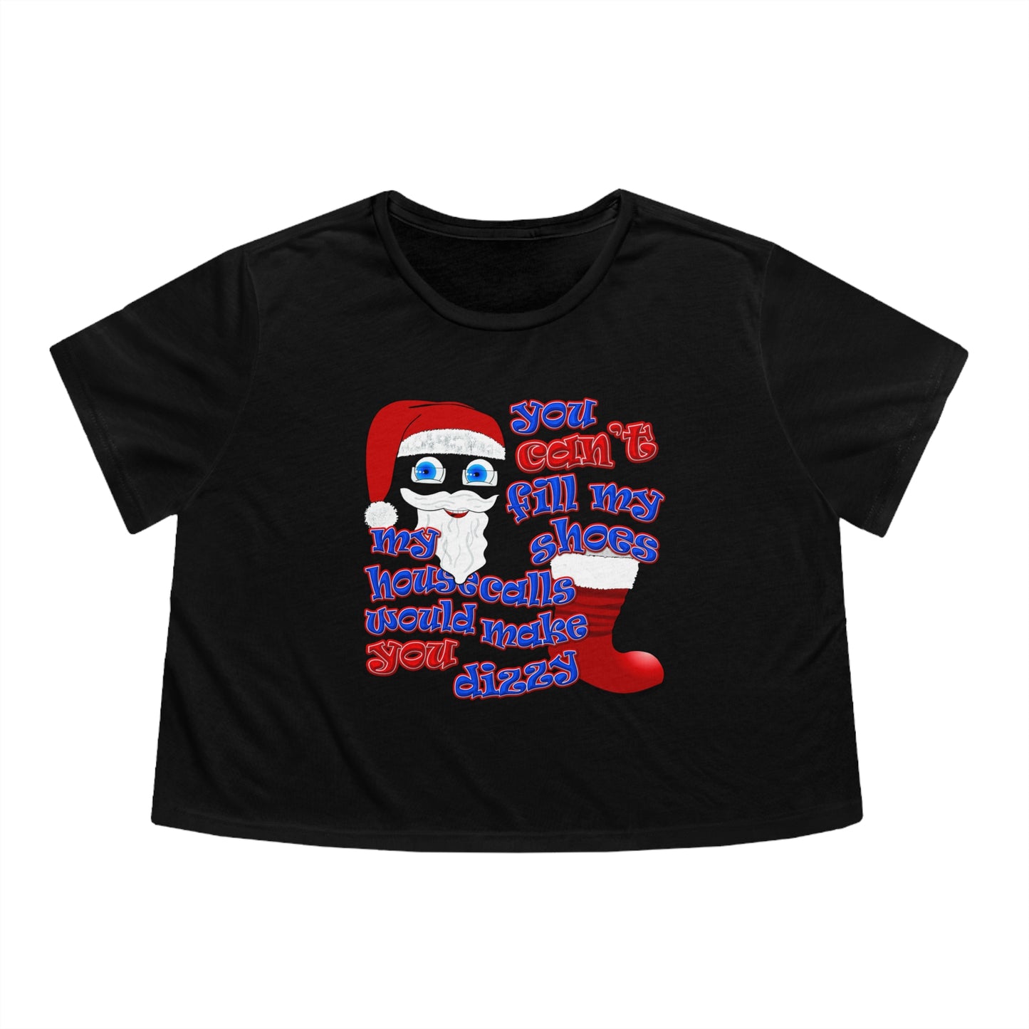 santa's shoes - Women's Flowy Cropped Tee