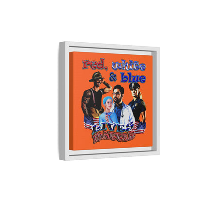 rw&b lives matter - framed canvas art (orange)