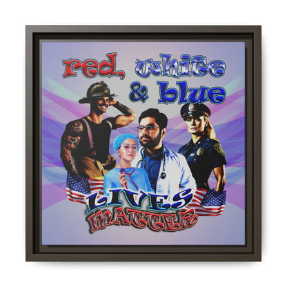 rw&b lives matter - framed canvas art (light blue-pink wave)