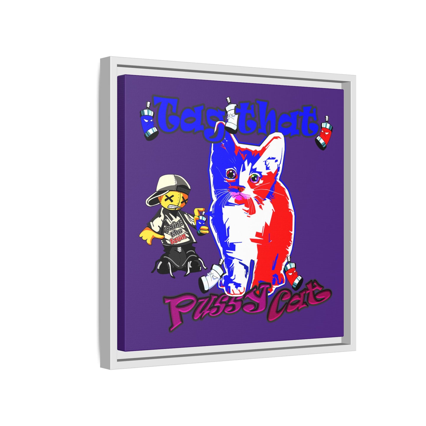 tag that - framed canvas art (purple)