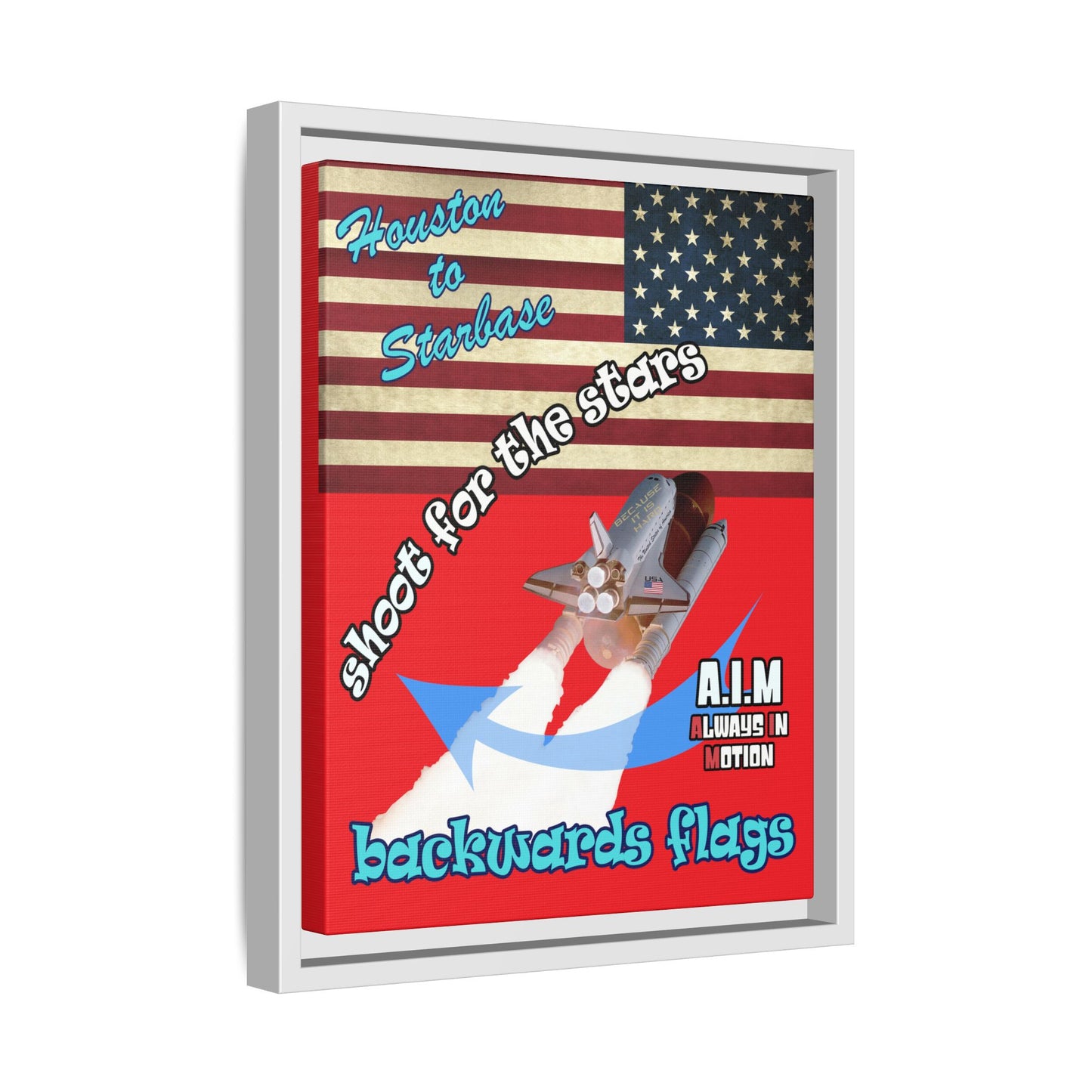 shoot for the stars - framed canvas art (red)
