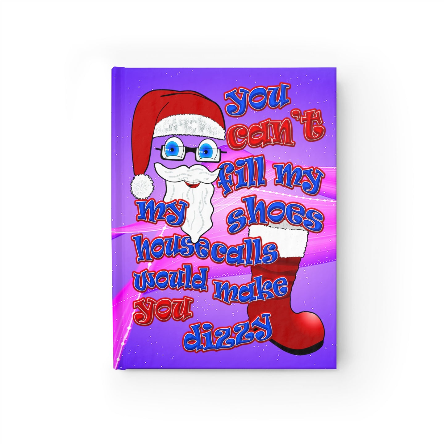 santa's shoes - journal-blank (purple-pink wave)