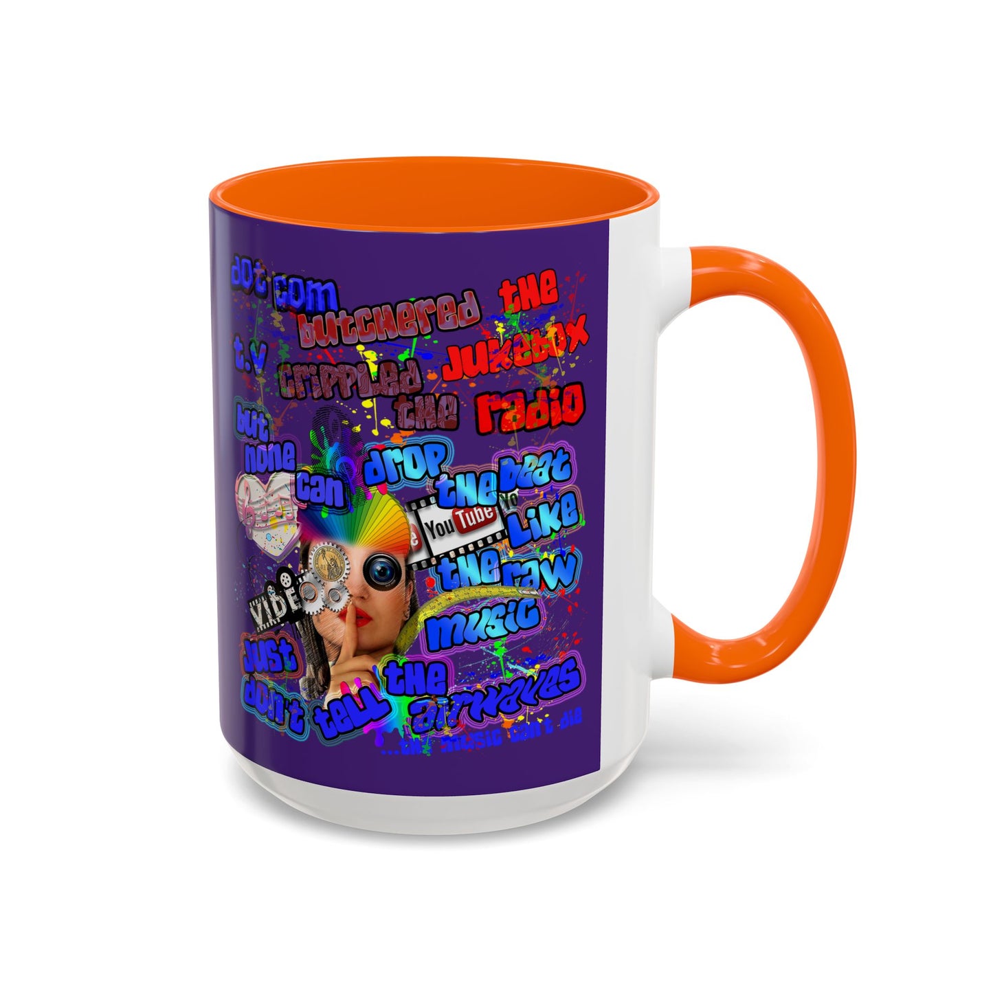 drop the beat - Accent Mug (purple)