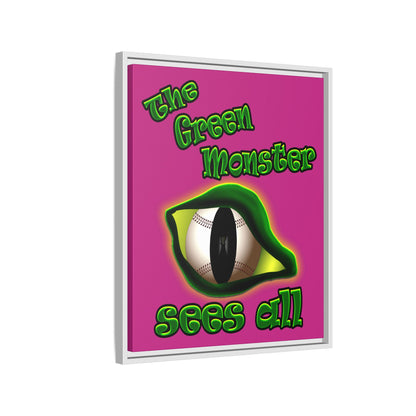 green monster - framed canvas art (pink)