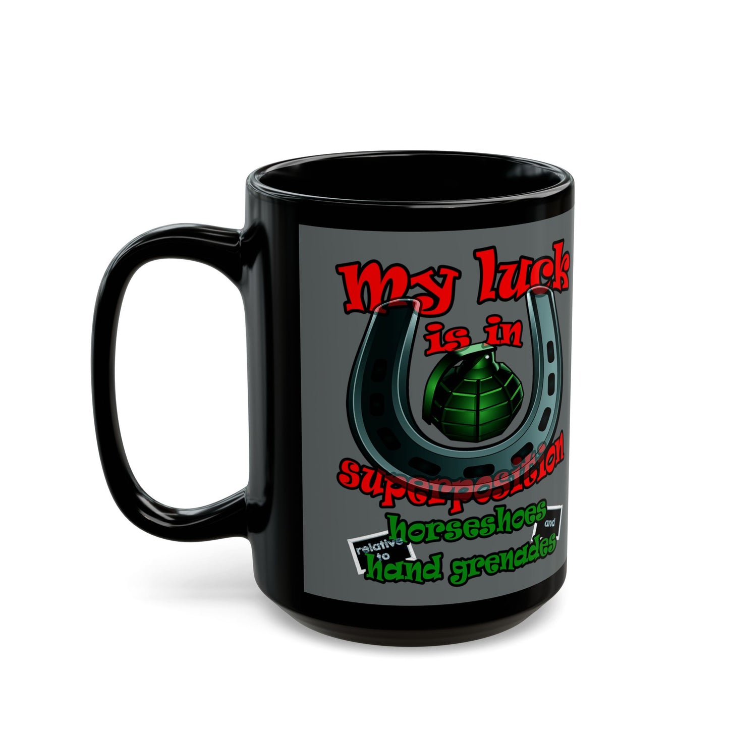 my luck - Black Mug (dark grey)
