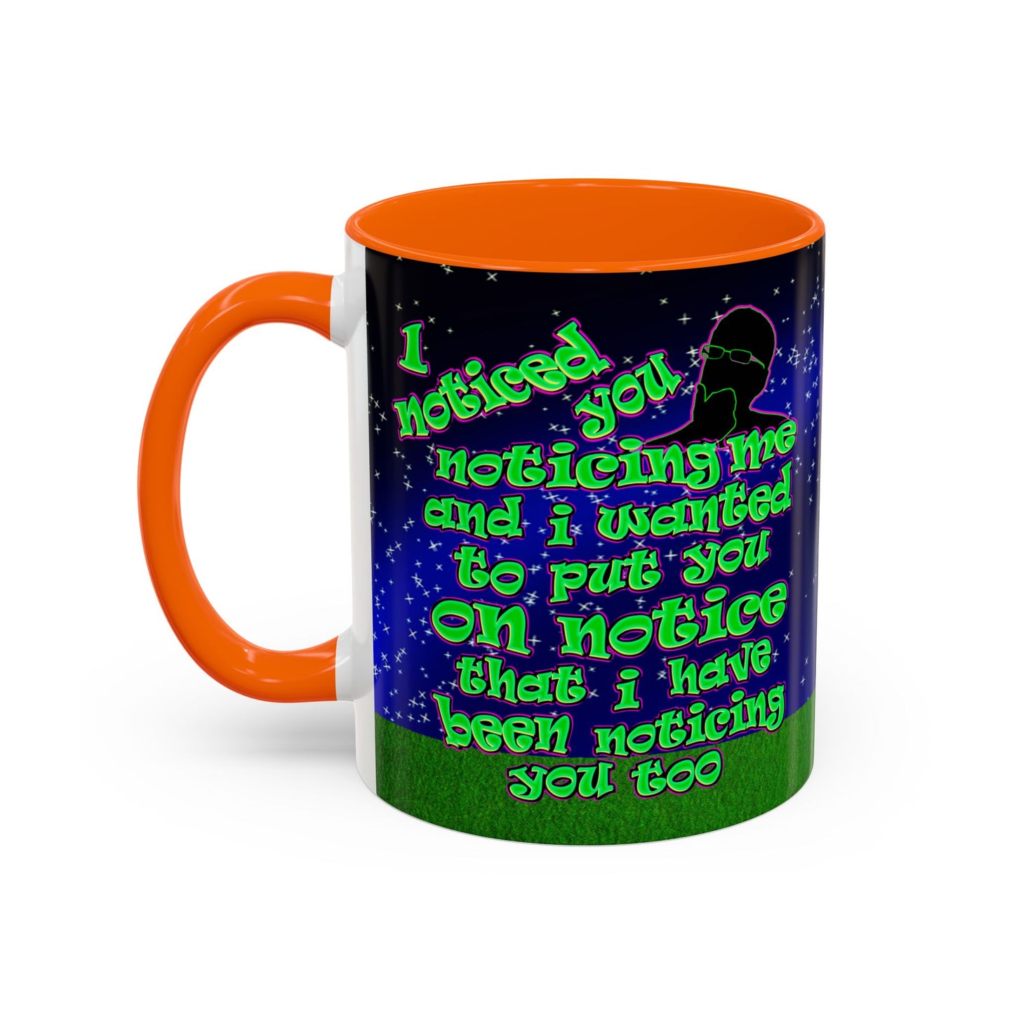 noticed you noticing - Accent Mug ('snoops' background)