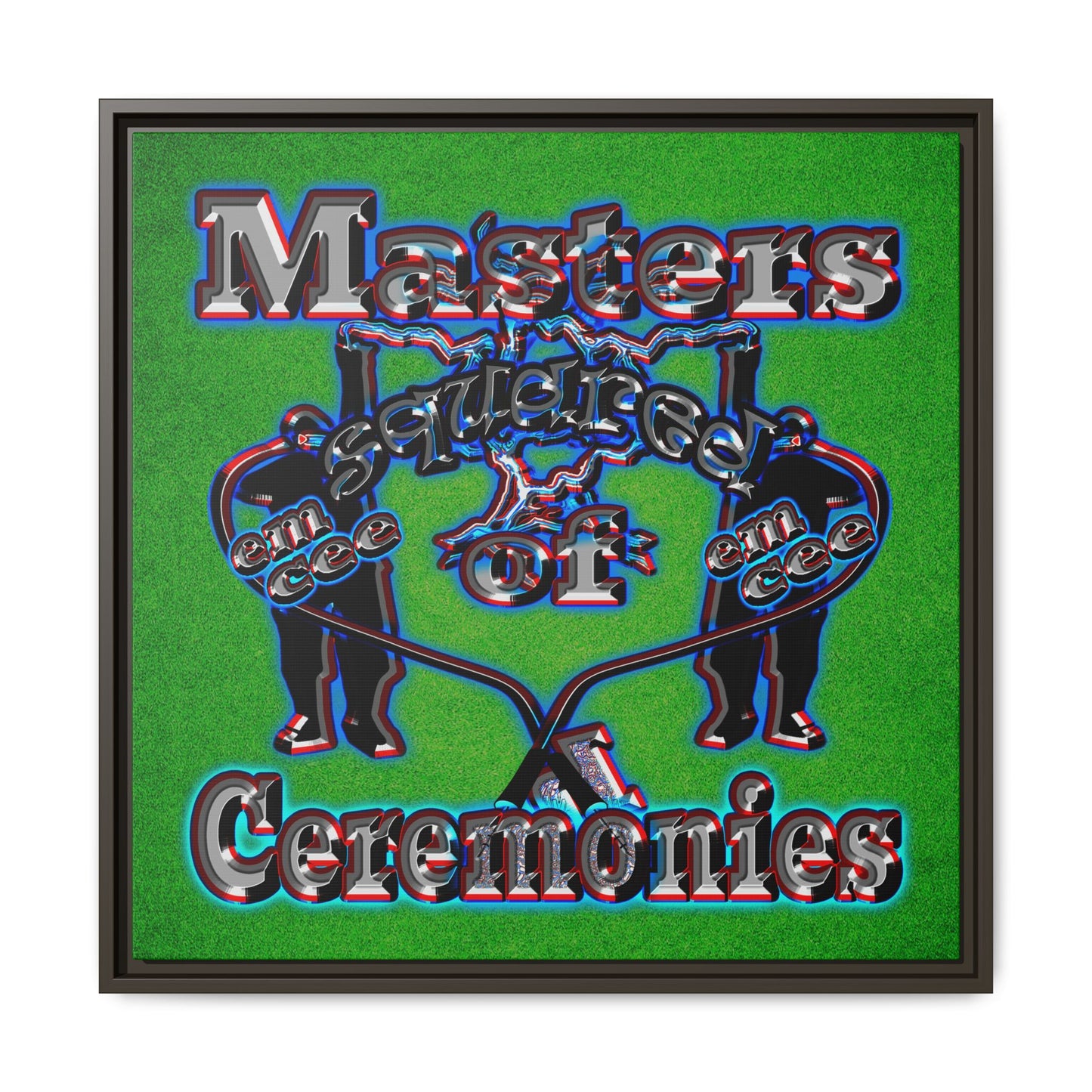 em cee squared - framed canvas art (green turf)