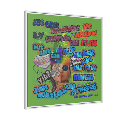 drop the beat - framed canvas art (green)