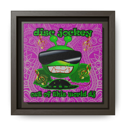 disc jockey - framed canvas art (pink swirl)