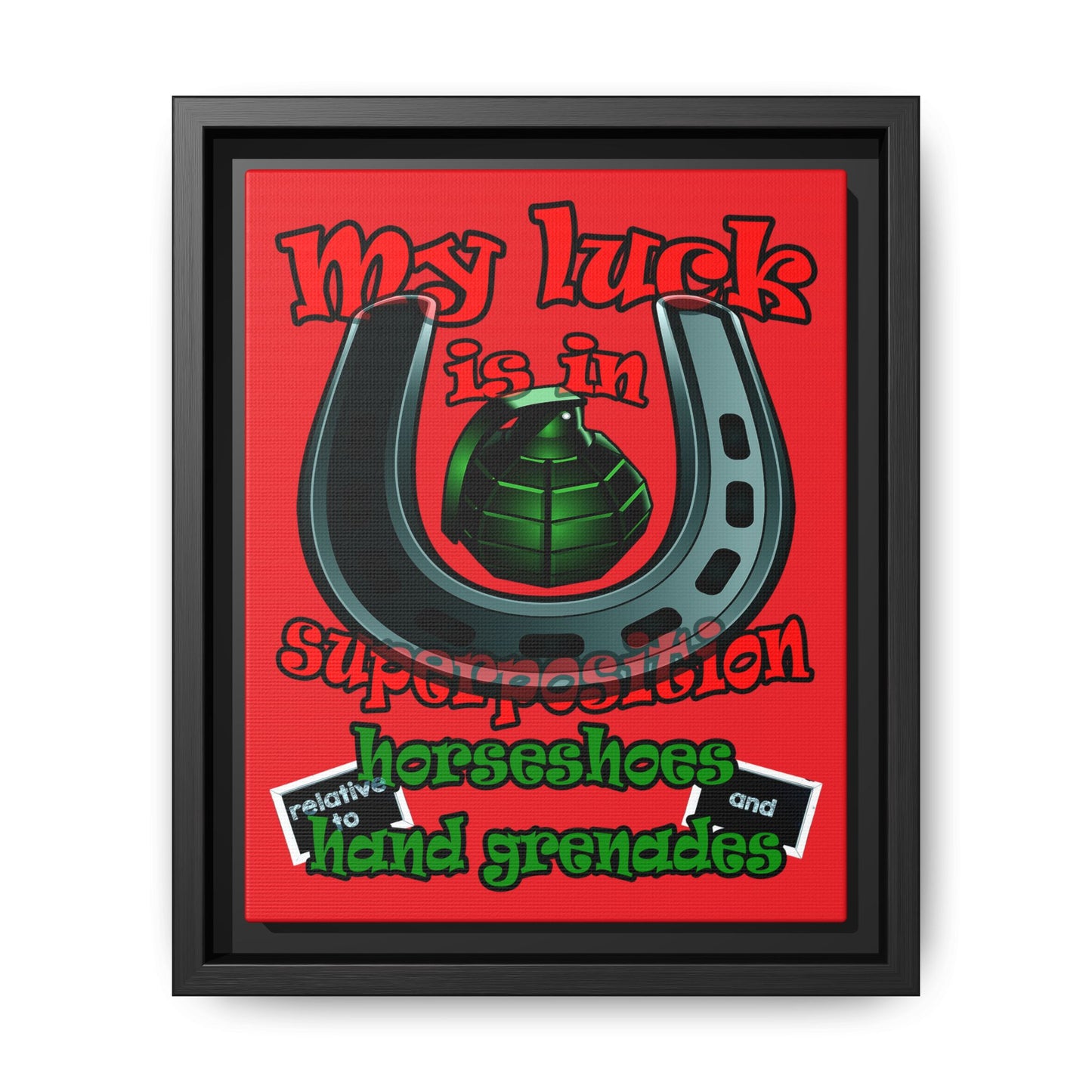 my luck - framed canvas art (red)