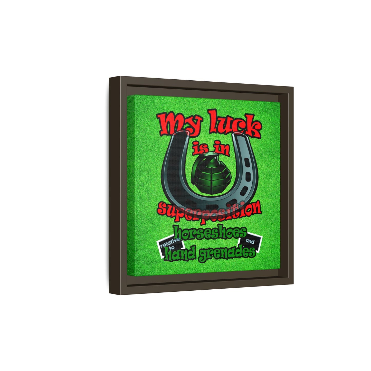 my luck - framed canvas art (green turf)