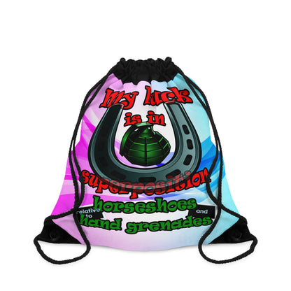 my luck - Drawstring Bag (light blue-pink wave)