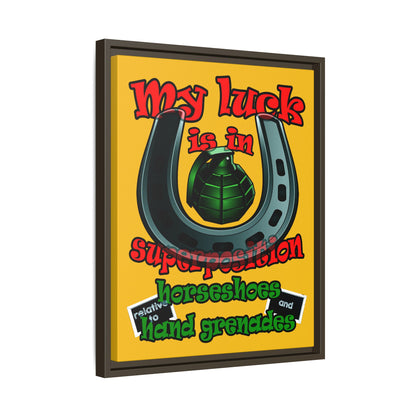 my luck - framed canvas art (yellow)