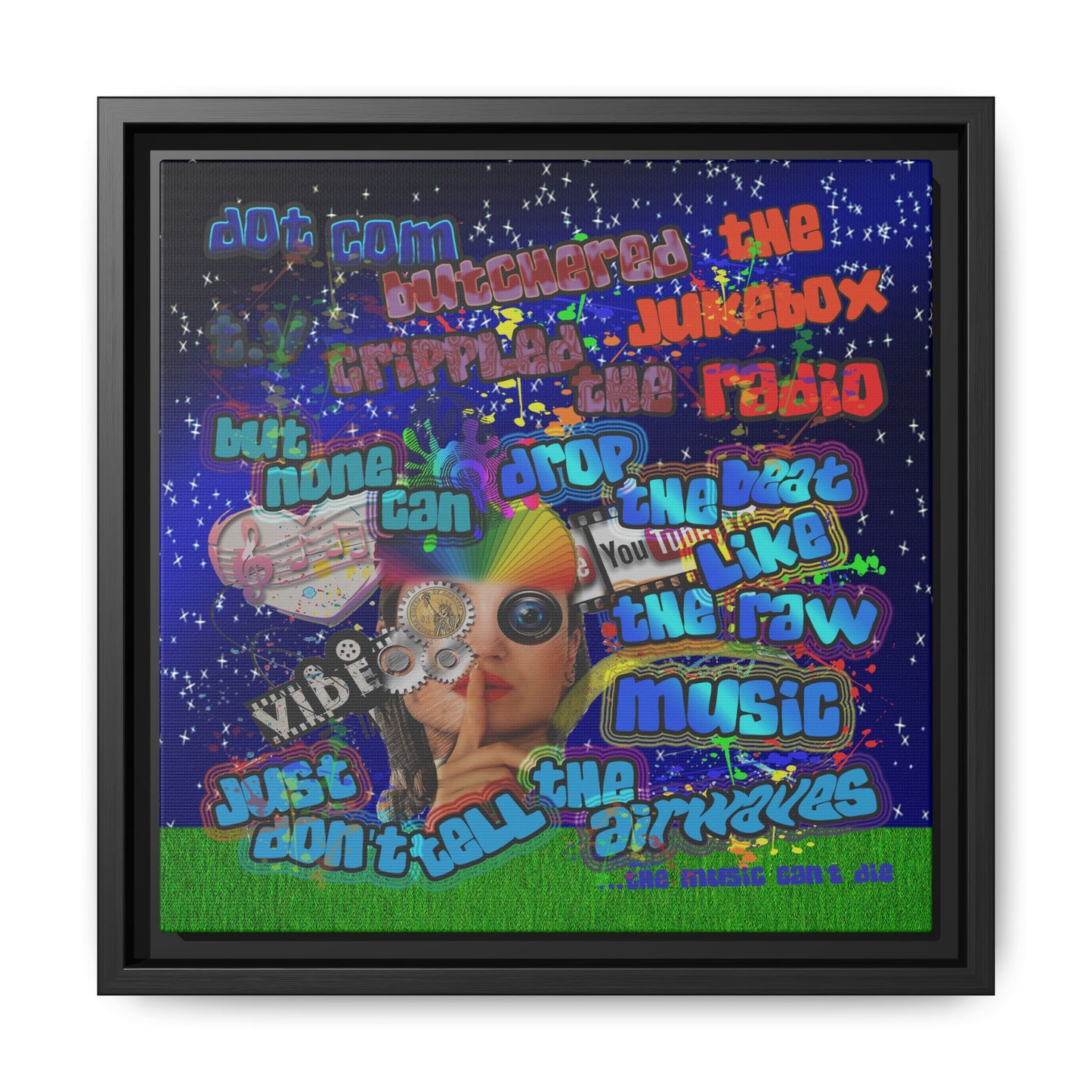 drop the beat - framed canvas art ('snoops' background)