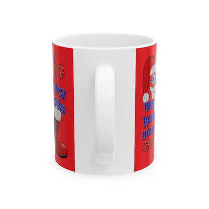 santa's shoes - White Mug (red)