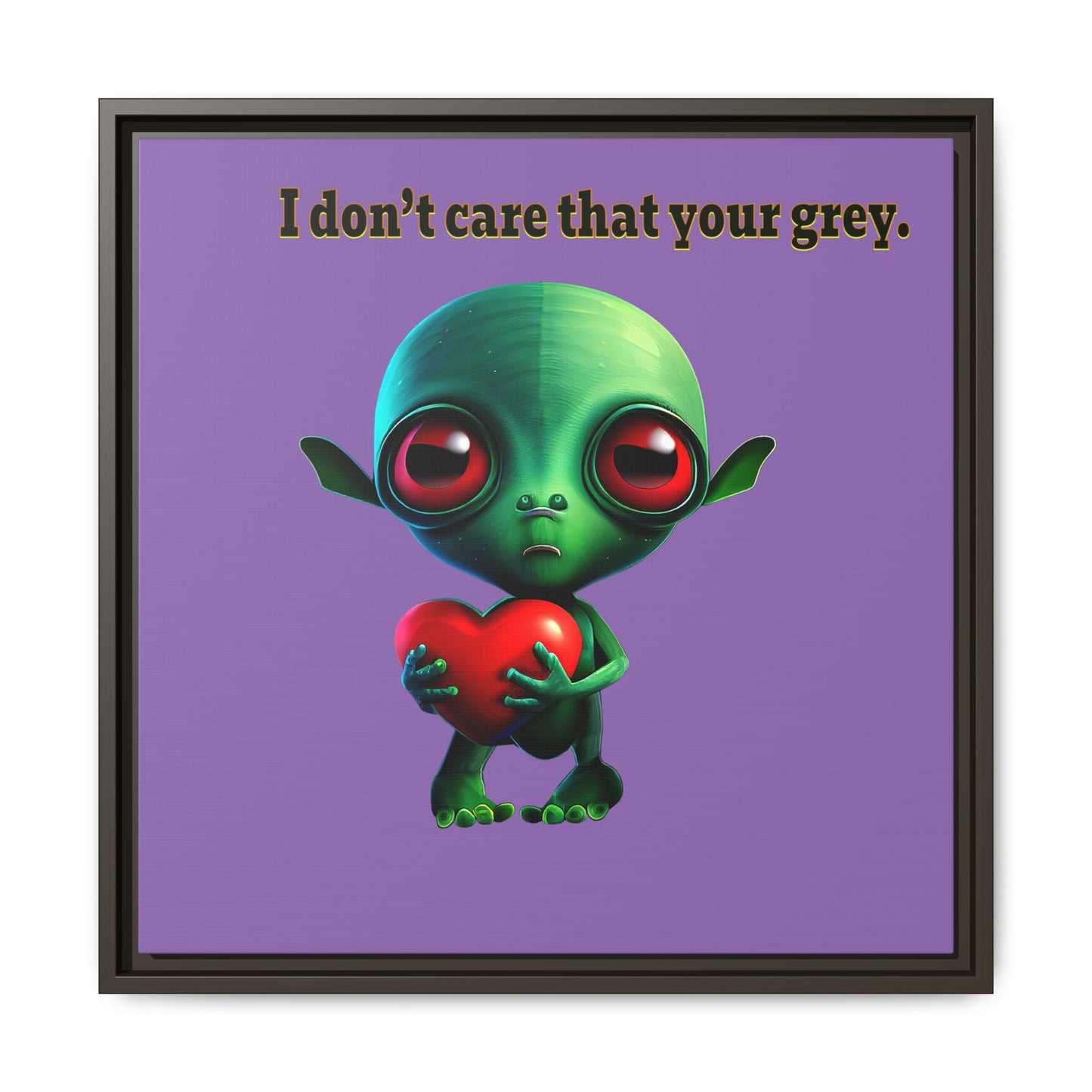 I don't care that your grey - framed canvas art (light purple)