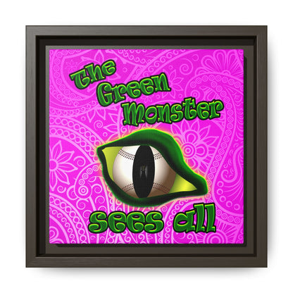 green monster - framed canvas art (pink swirl)