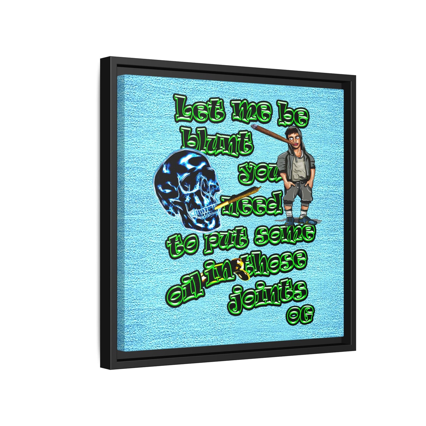 og - framed canvas art (faded blue)