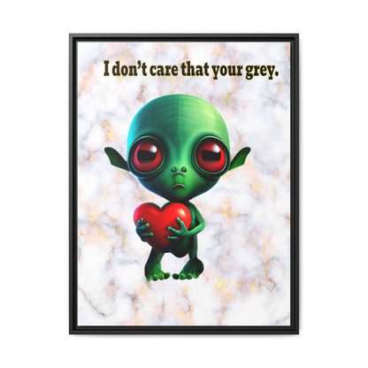 I don't care that your grey - framed canvas art (white marble)