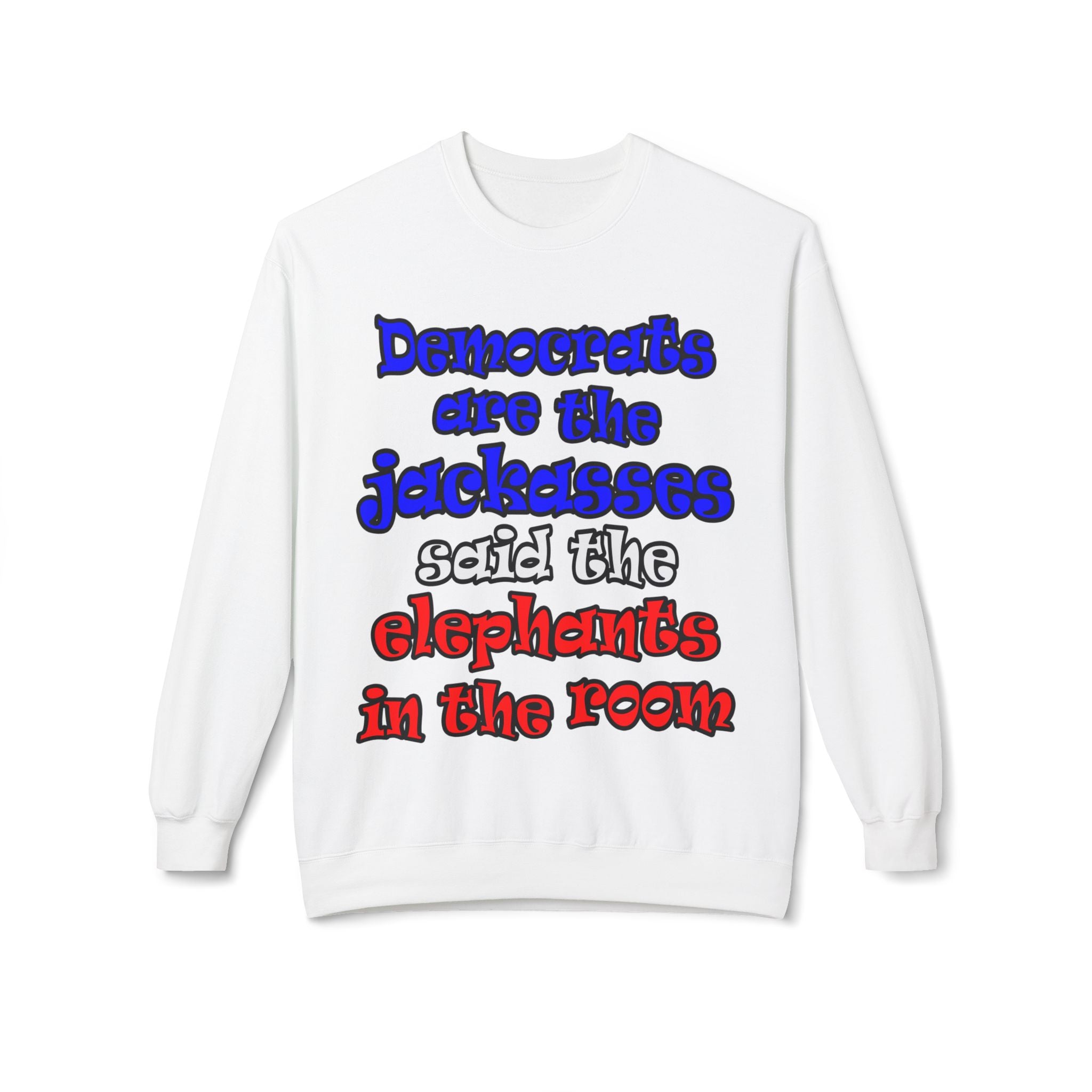 donkeys and elephants - Unisex Midweight Softstyle Fleece Crewneck Sweatshirt
