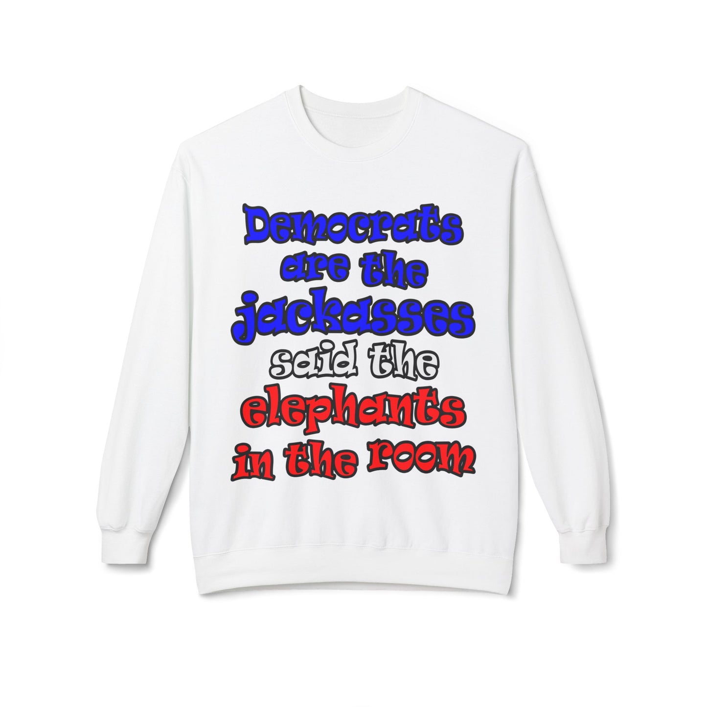 donkeys and elephants - Unisex Midweight Softstyle Fleece Crewneck Sweatshirt