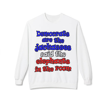 donkeys and elephants - Unisex Midweight Softstyle Fleece Crewneck Sweatshirt