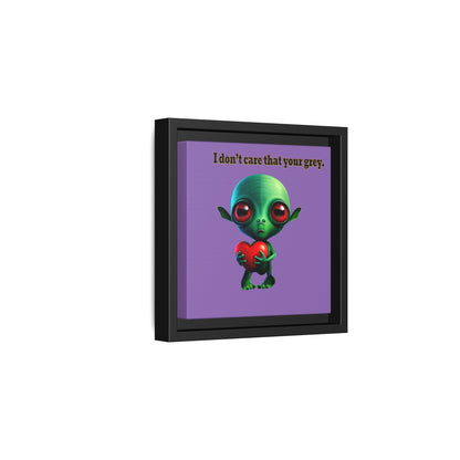 I don't care that your grey - framed canvas art (light purple)