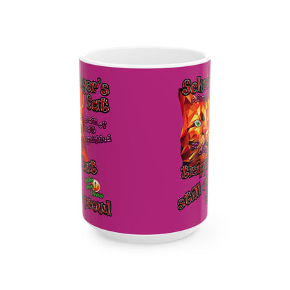 schrodinger's cat - White Mug (pink)