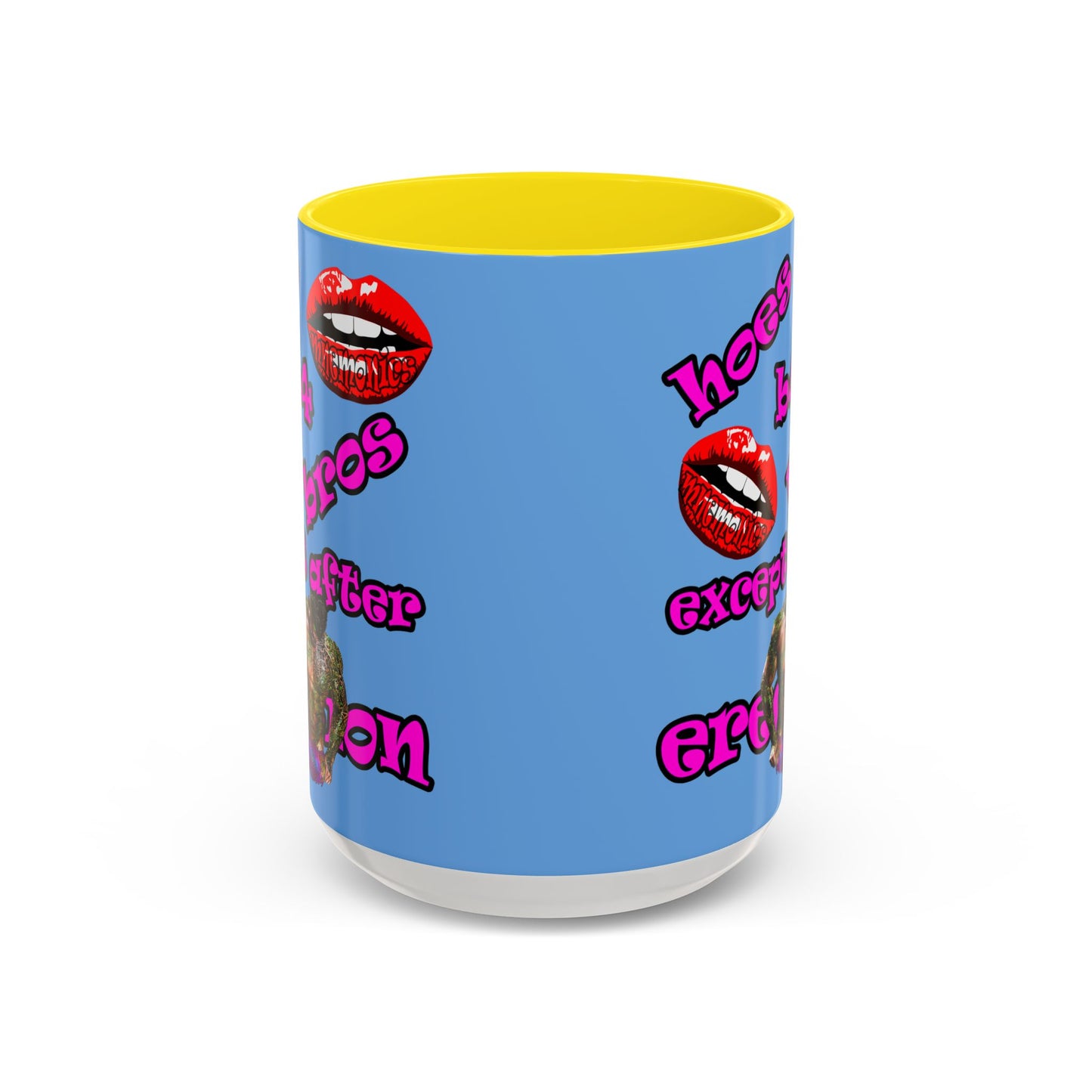 hoes b4 bros - Accent Mug (light blue)