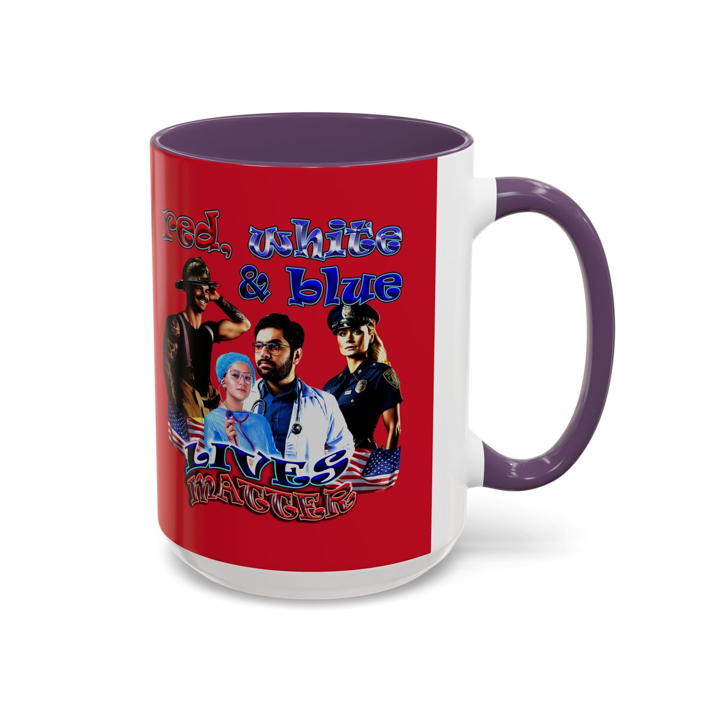 rw&b lives matter - Accent Mug (dark red)