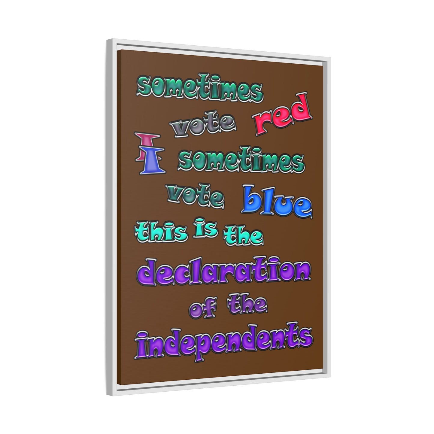 declaration of the independents - framed canvas art (brown)