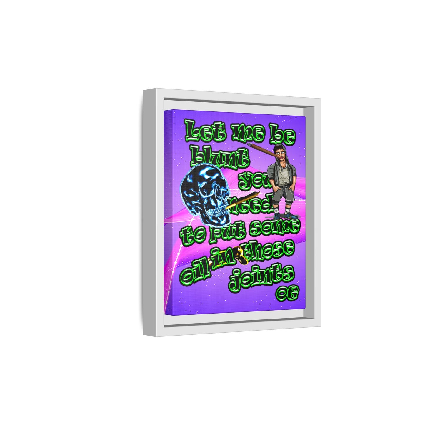 og - framed canvas art (purple-pink wave)