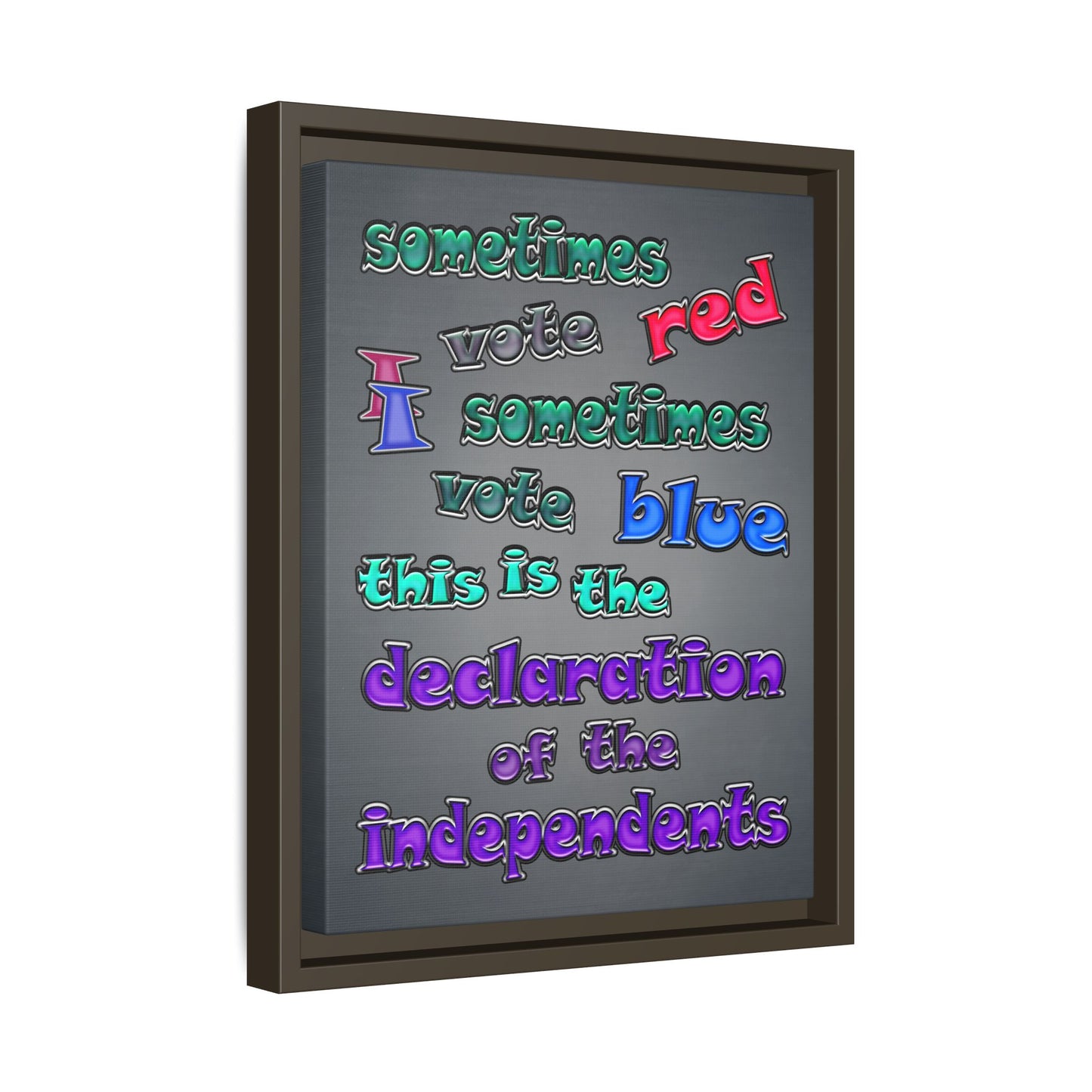 declaration of the independents - framed canvas art (grey-light grey)