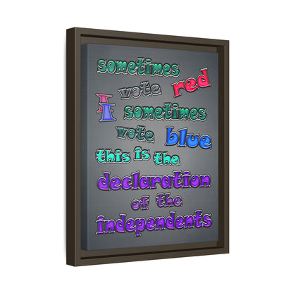 declaration of the independents - framed canvas art (grey-light grey)