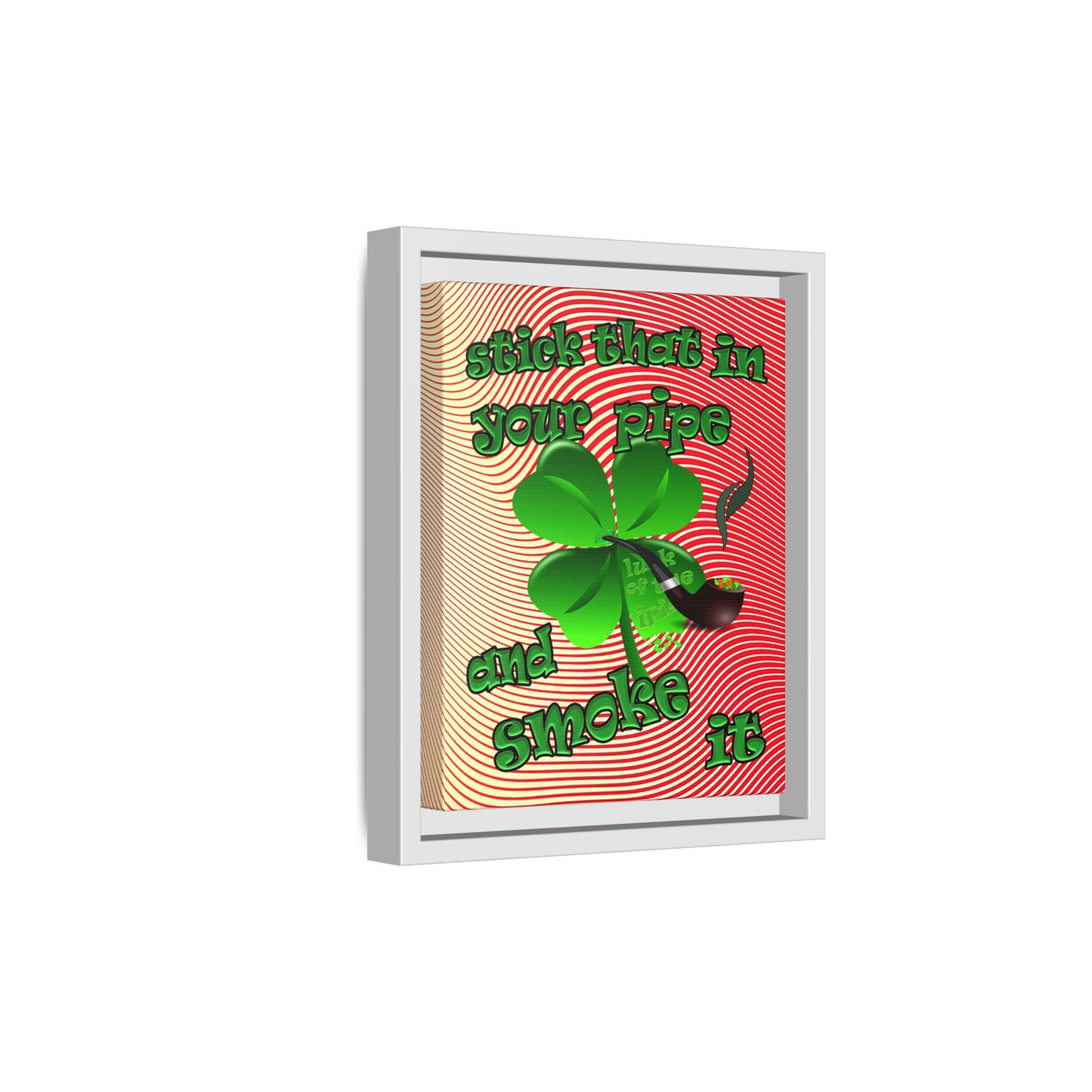 stick that in your pipe and smoke it - framed canvas art (yellow-orange wave)