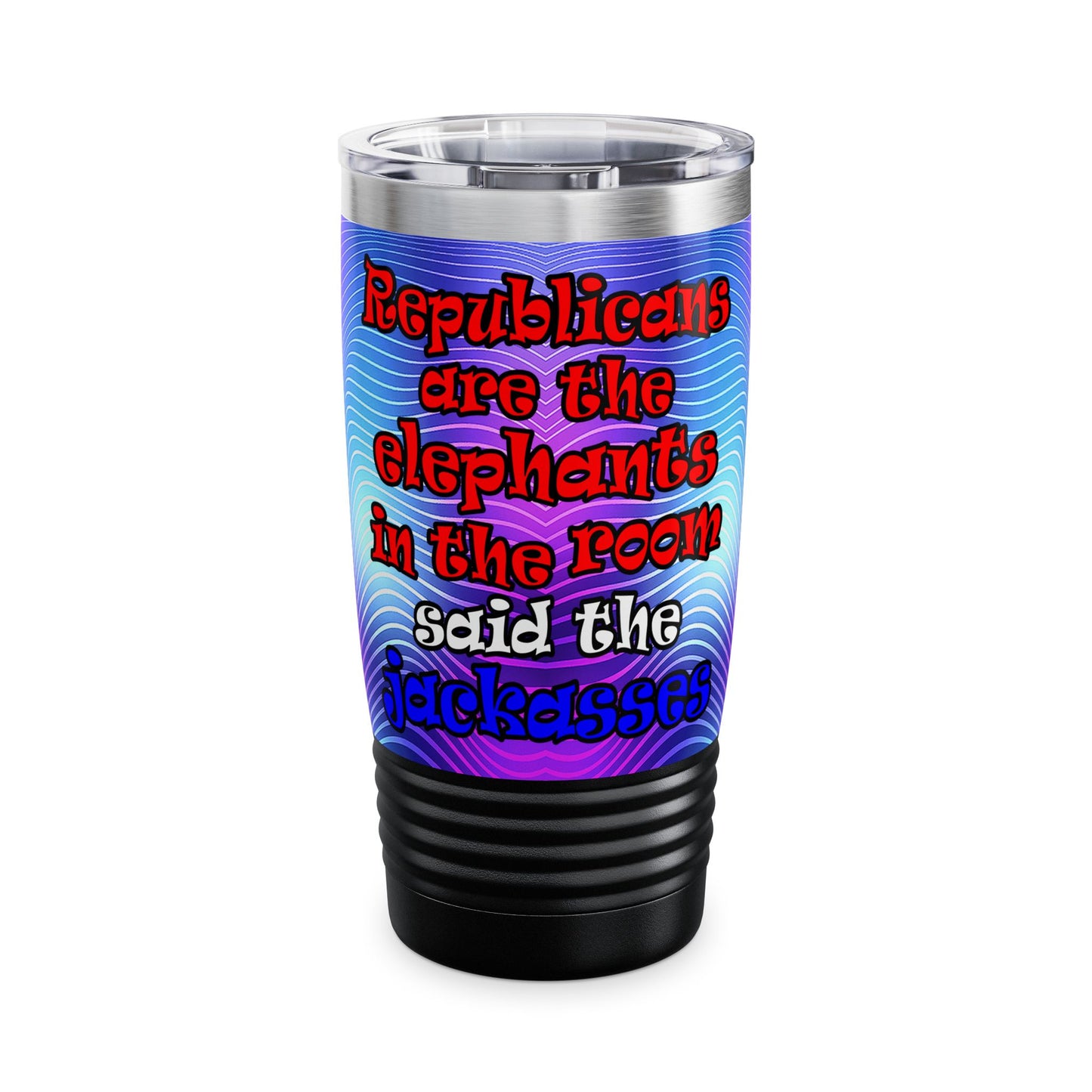 donkeys and elephants - Ringneck Tumbler, 20oz (purple wave)