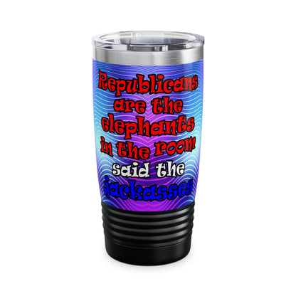 donkeys and elephants - Ringneck Tumbler, 20oz (purple wave)