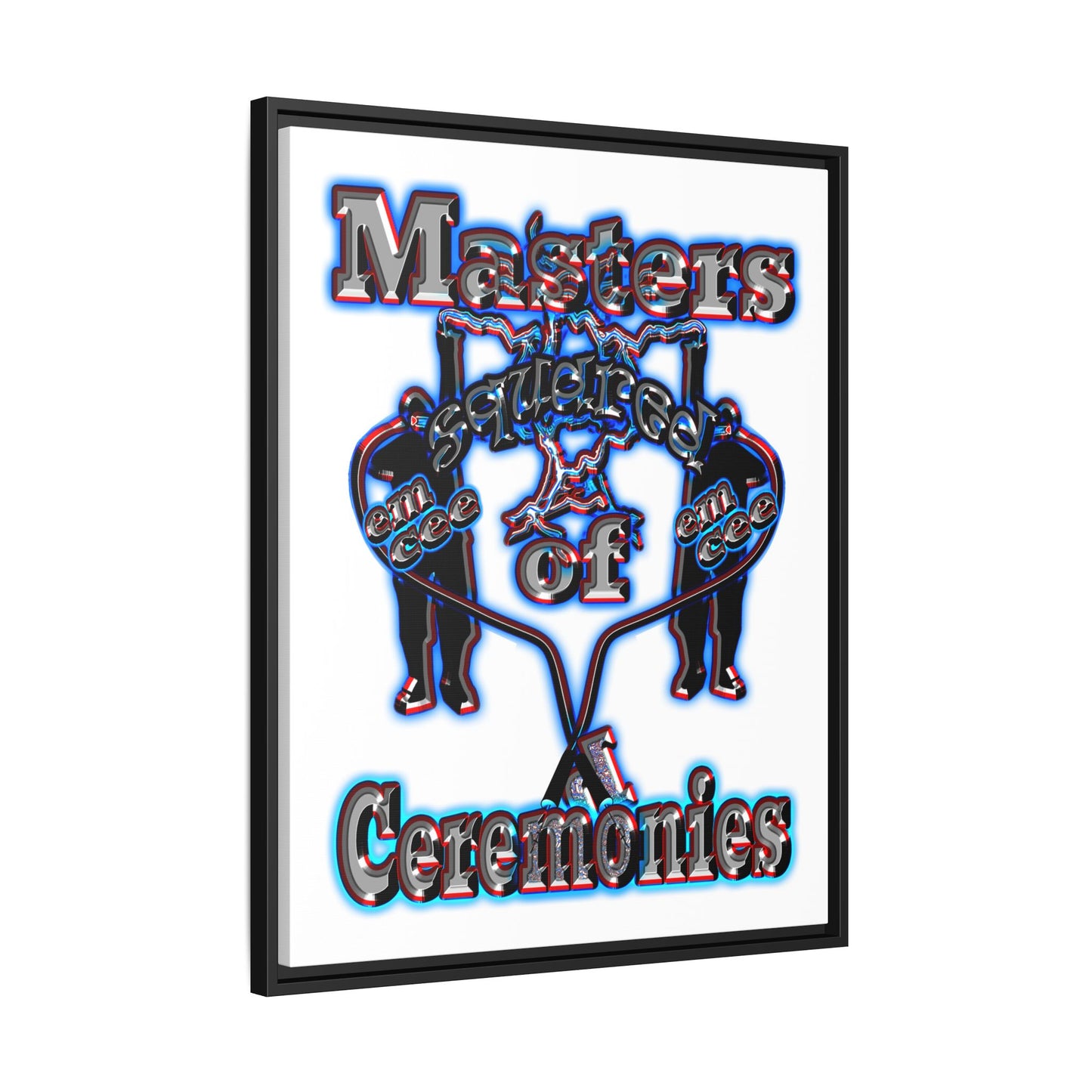 em cee squared - framed canvas art (white)