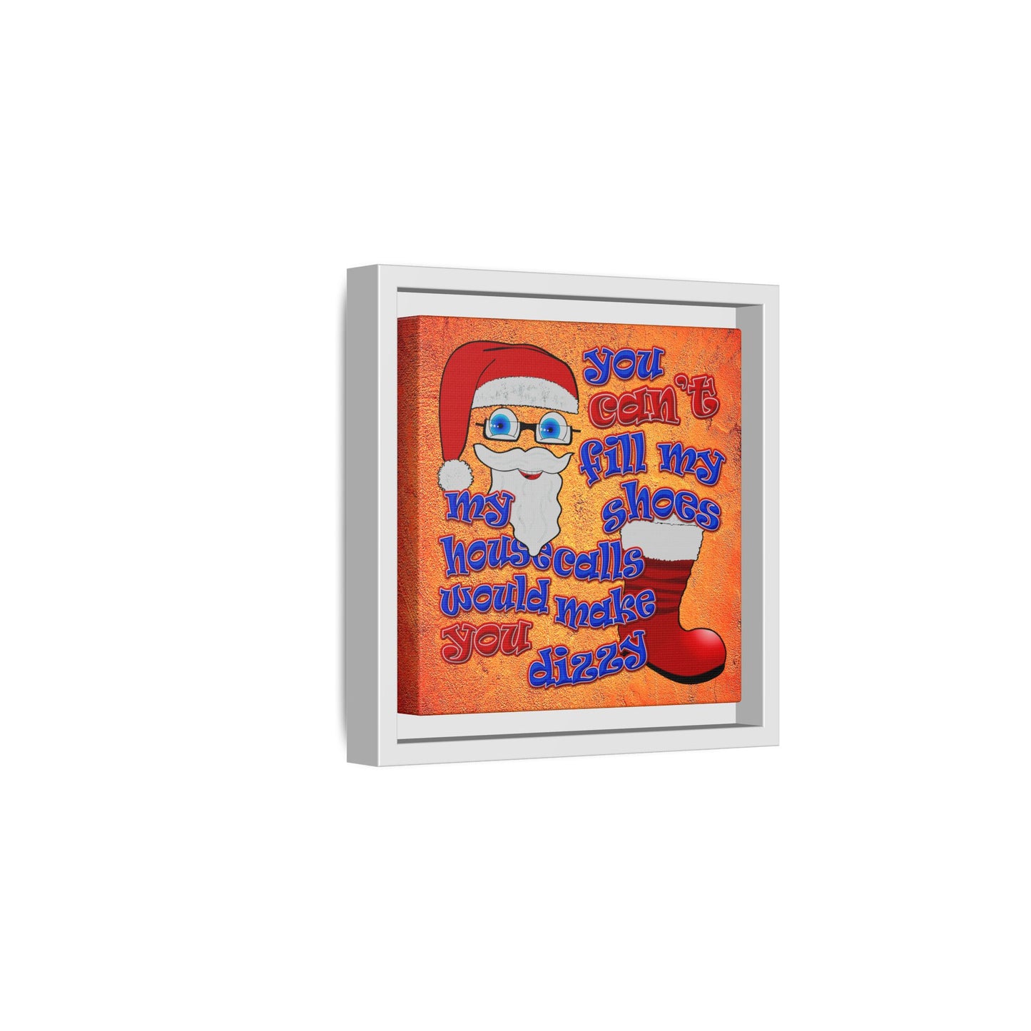 santa's shoes - framed canvas art (burnt orange)