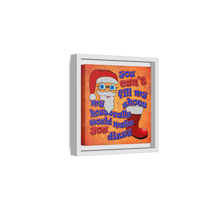 santa's shoes - framed canvas art (burnt orange)