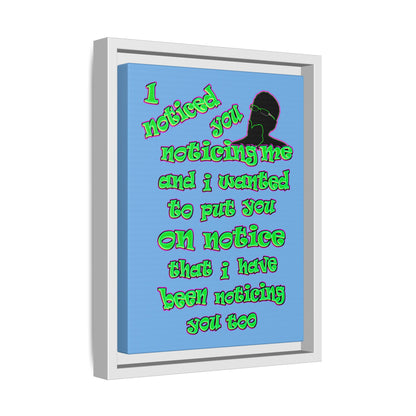 noticed you noticing - framed canvas art (light blue)