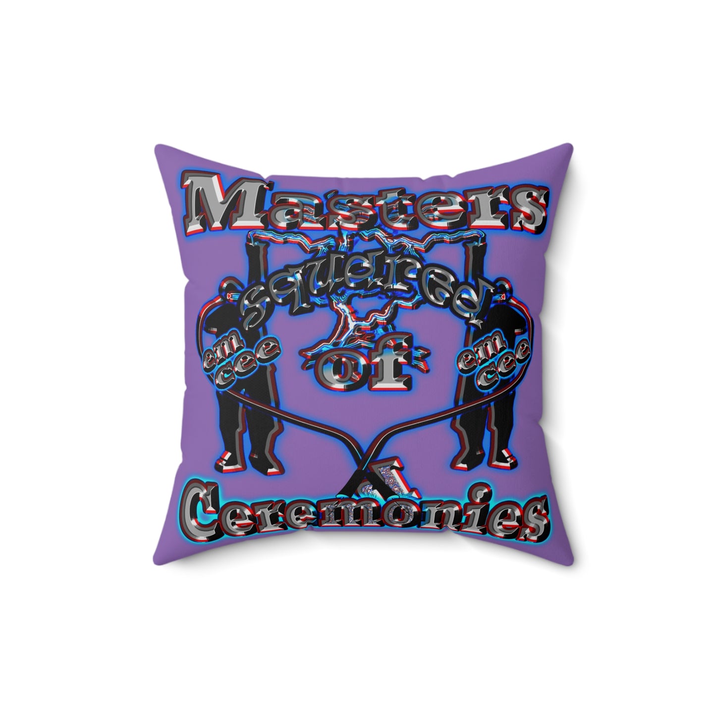 em cee squared - Spun Polyester Square Pillow - (light purple)