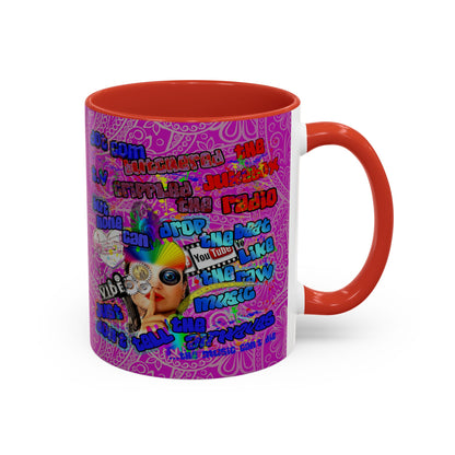 drop the beat - Accent Mug (pink swirl)