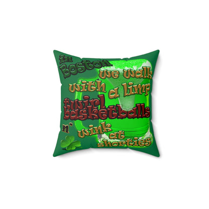 celtics logo - Faux Suede Square Pillow - (dark green)