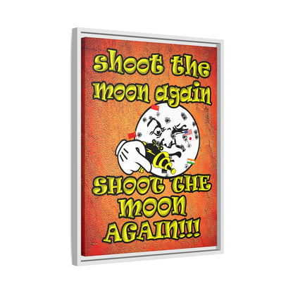 shoot the moon again - framed canvas art (burnt orange)