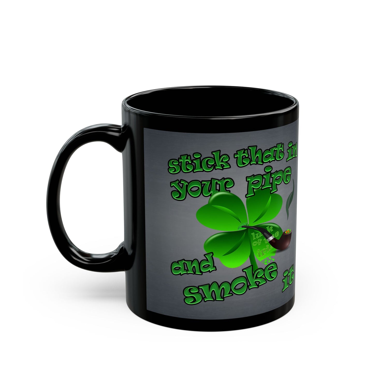 celtics logo - Black Mug (grey-light grey)