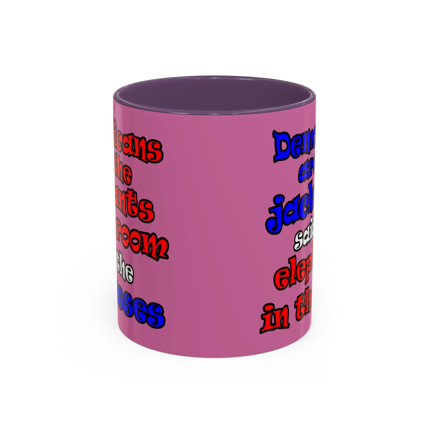 donkeys and elephants - Accent Mug (light pink)