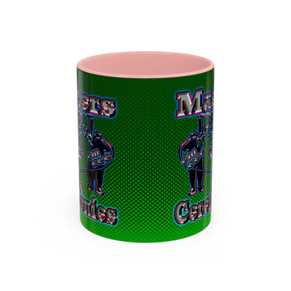 em cee squared - Accent Mug (logo green)